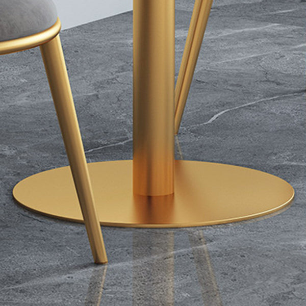 1/3/5 Pieces Dining Set Black-gold Base and White Top Table Glam Style Kitchen Set