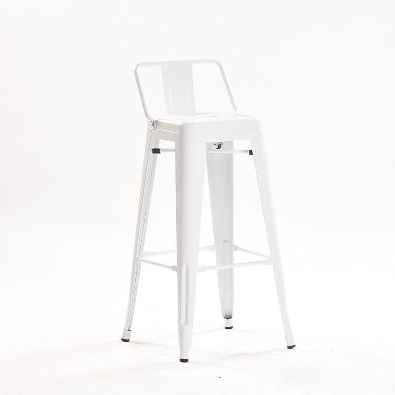Industrial Style Metal Bar-stool Square Iron Seat Counter Stool for Kitchen Bar