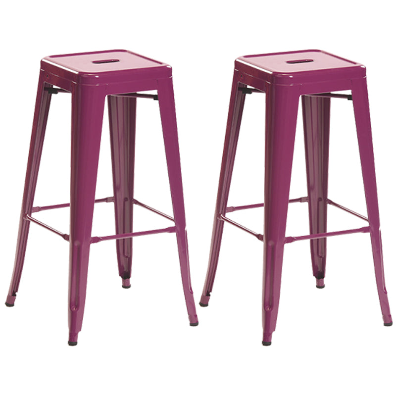 Industrial Style Metal Bar-stool Square Iron Seat Counter Stool for Kitchen Bar
