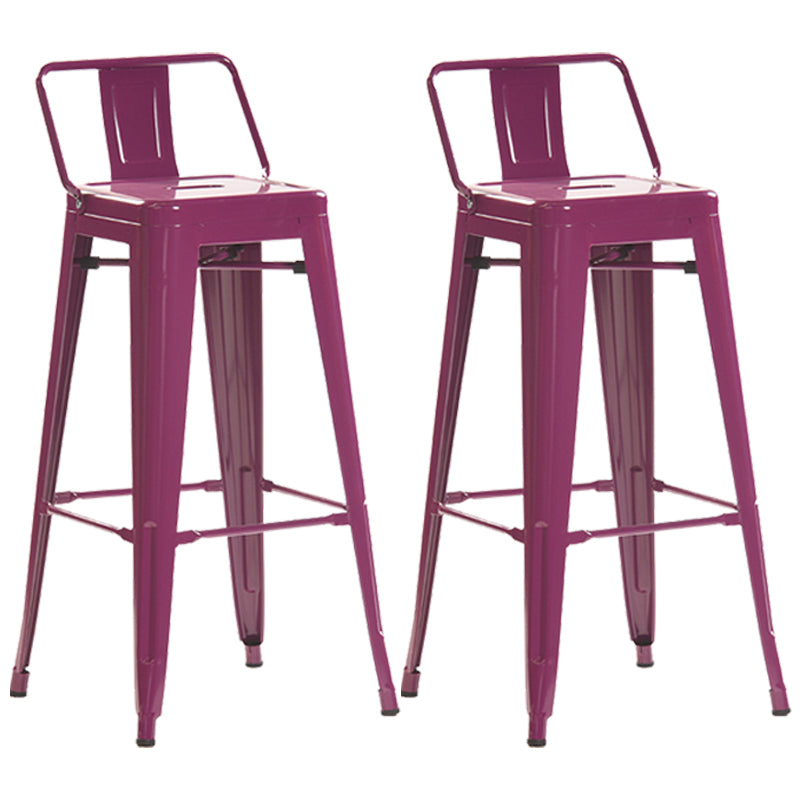 Industrial Style Metal Bar-stool Square Iron Seat Counter Stool for Kitchen Bar