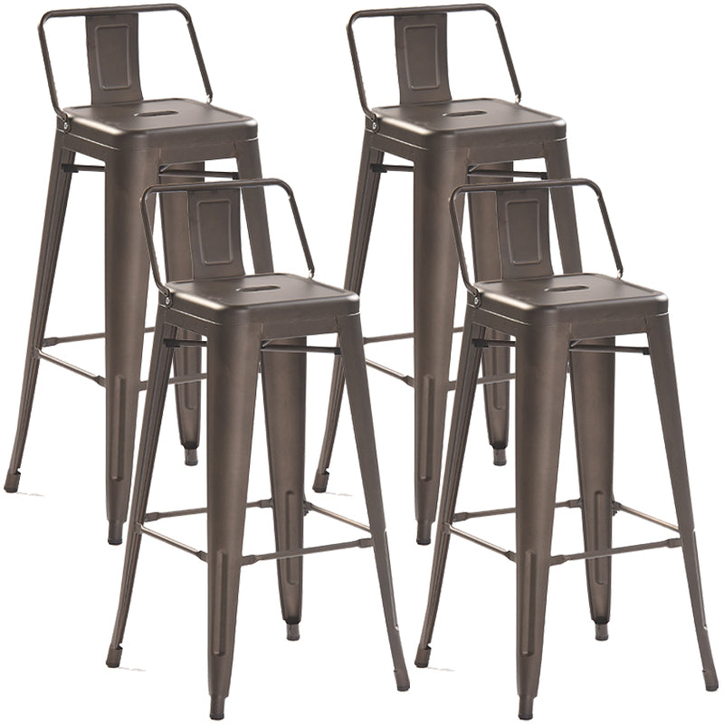 Industrial Style Metal Bar-stool Square Iron Seat Counter Stool for Kitchen Bar
