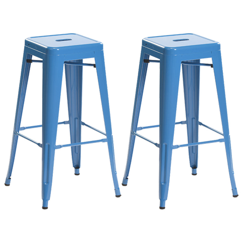 Industrial Style Metal Bar-stool Square Iron Seat Counter Stool for Kitchen Bar