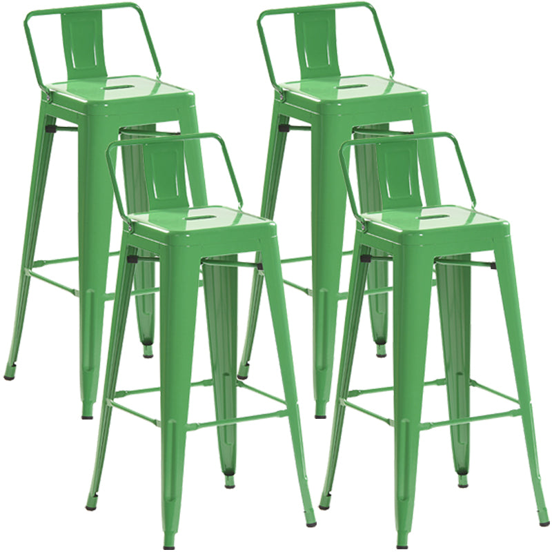 Industrial Style Metal Bar-stool Square Iron Seat Counter Stool for Kitchen Bar