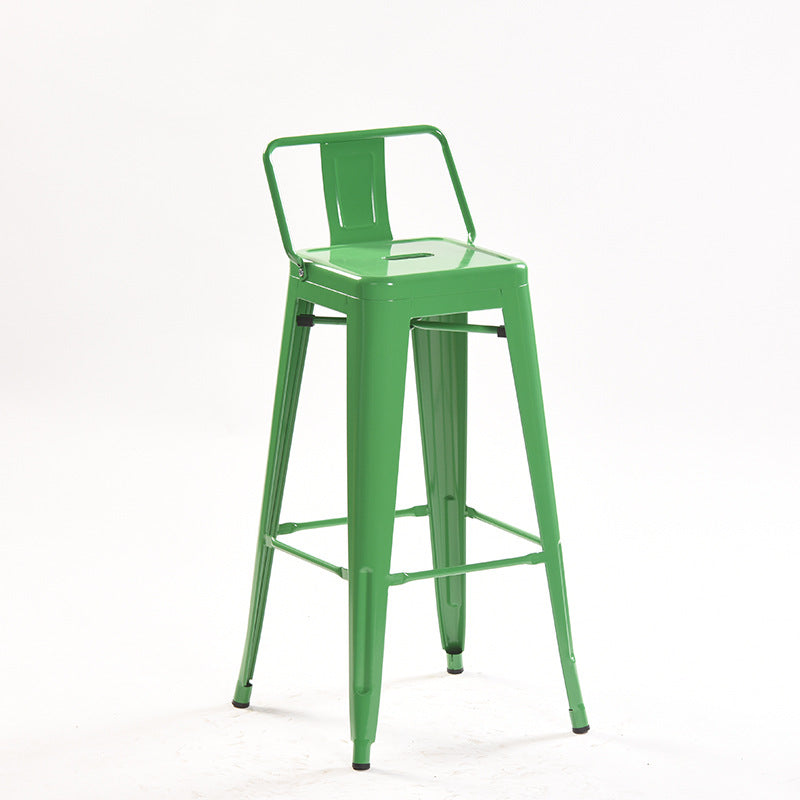 Industrial Style Metal Bar-stool Square Iron Seat Counter Stool for Kitchen Bar