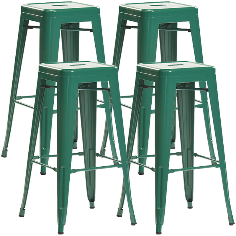 Industrial Style Metal Bar-stool Square Iron Seat Counter Stool for Kitchen Bar