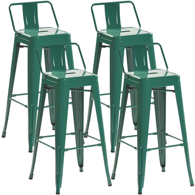 Industrial Style Metal Bar-stool Square Iron Seat Counter Stool for Kitchen Bar