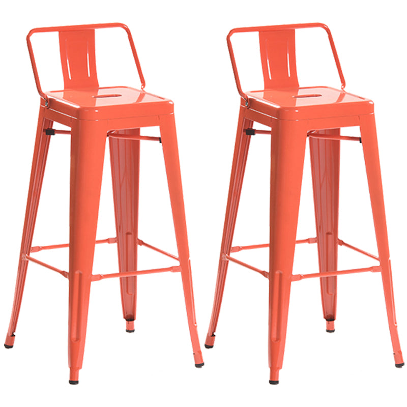 Industrial Style Metal Bar-stool Square Iron Seat Counter Stool for Kitchen Bar
