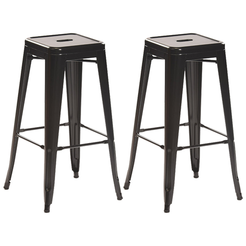 Industrial Style Metal Bar-stool Square Iron Seat Counter Stool for Kitchen Bar