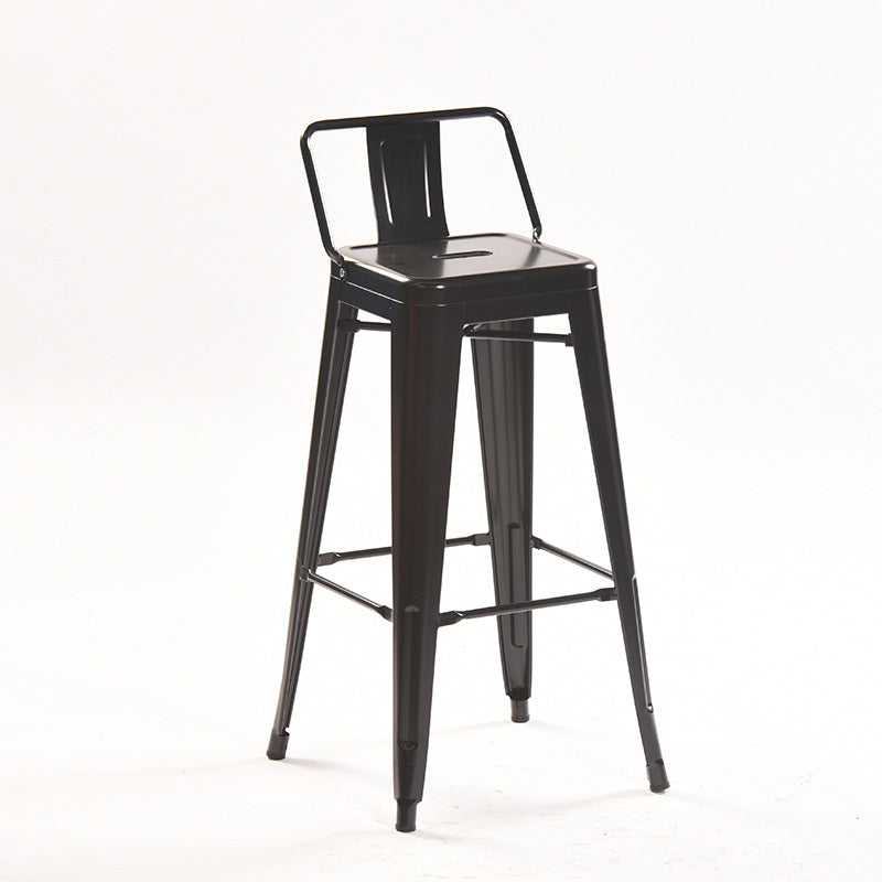 Industrial Style Metal Bar-stool Square Iron Seat Counter Stool for Kitchen Bar