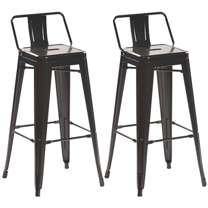 Industrial Style Metal Bar-stool Square Iron Seat Counter Stool for Kitchen Bar