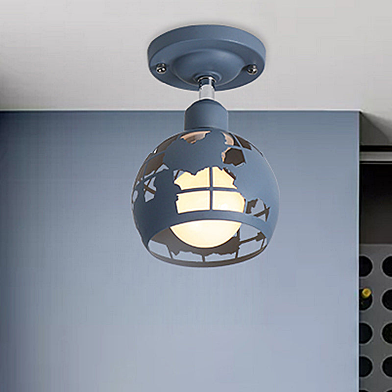 Pink / Jaune / Blue Doled Semi-Flush Light MODERN MODERN MODER 1 CEAD LICHING POUR HALLWAY