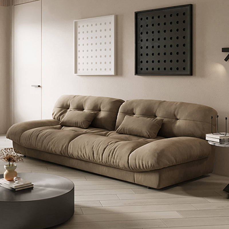 Brown Contemporary Armless Chesterfield Sofa for Living Room, Apartment
