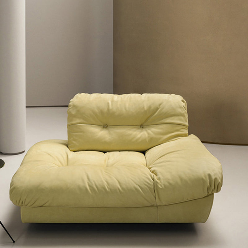 Brown Contemporary Armless Chesterfield Sofa for Living Room, Apartment