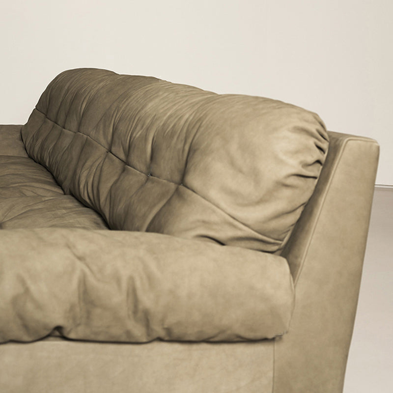 Brown Contemporary Armless Chesterfield Sofa for Living Room, Apartment