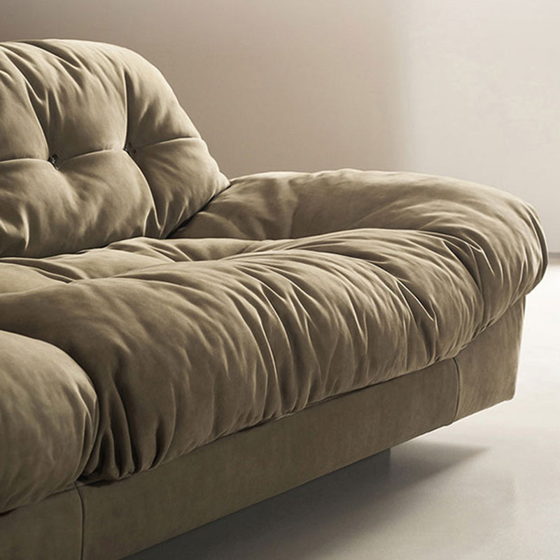 Brown Contemporary Armless Chesterfield Sofa for Living Room, Apartment