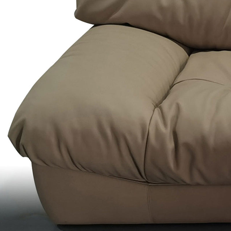 Brown Contemporary Armless Chesterfield Sofa for Living Room, Apartment