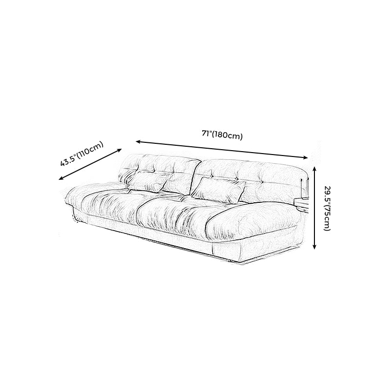 Brown Contemporary Armless Chesterfield Sofa for Living Room, Apartment