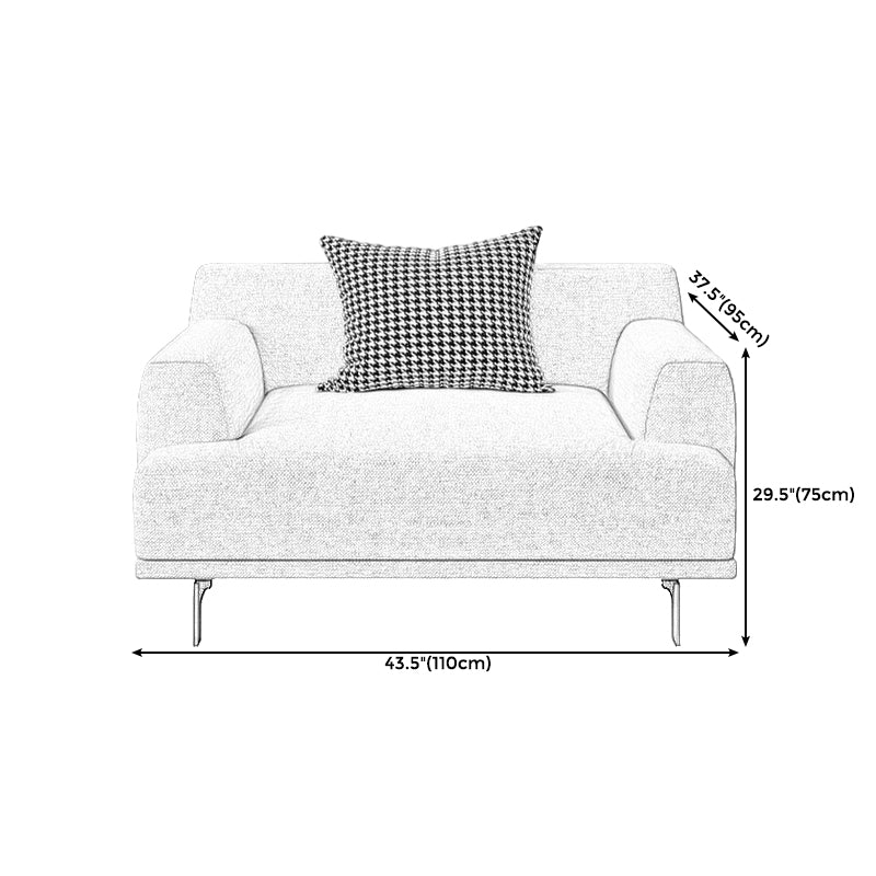Ivory Fabric Settee Standard Charles Of London Tight Back Loveseat