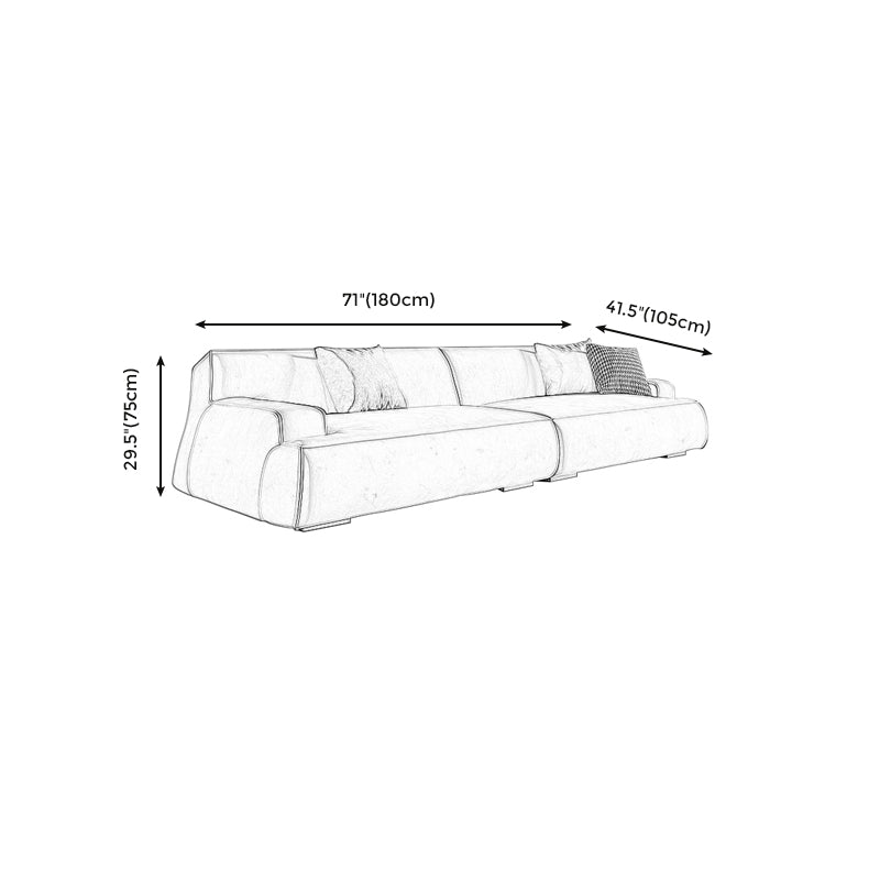 Graues zeitgenössisches Leder Match Kissen Top Arm Standard Sofa für Wohnzimmer