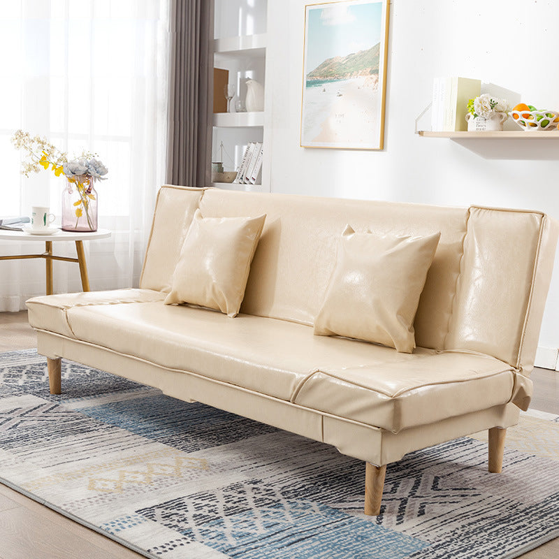 Modern Macaroon Wood 4  Legs Sofa Convertible Armless Sofe for Living Room