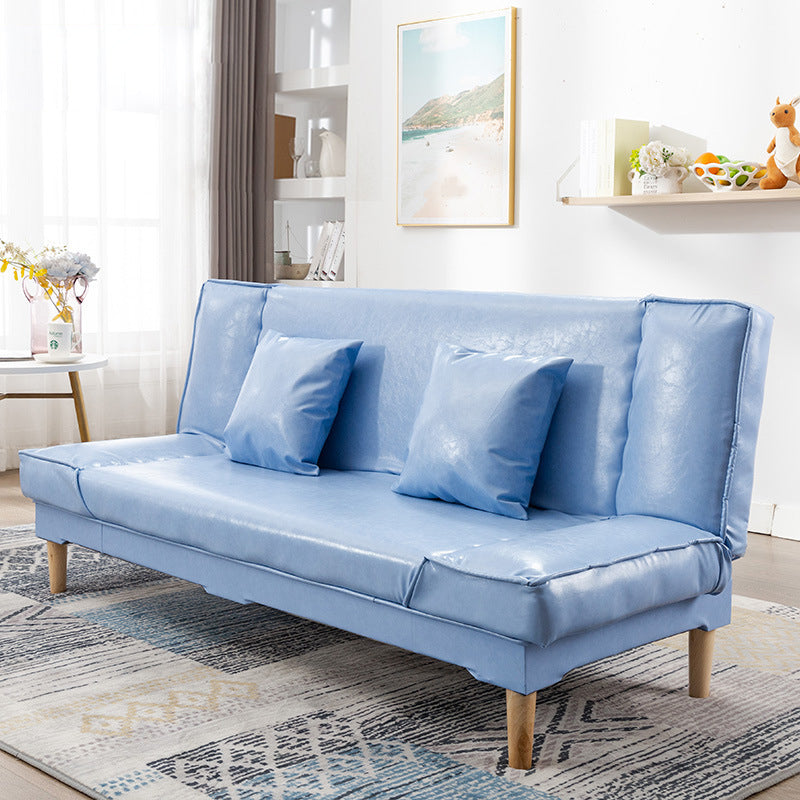 Modern Macaroon Wood 4  Legs Sofa Convertible Armless Sofe for Living Room