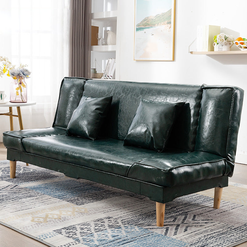 Modern Macaroon Wood 4  Legs Sofa Convertible Armless Sofe for Living Room
