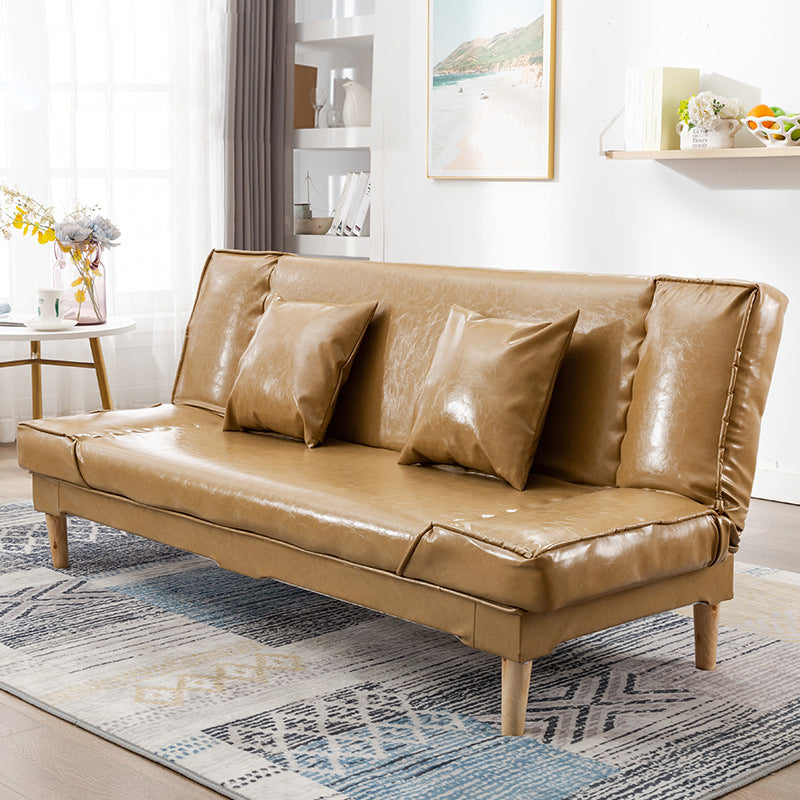Modern Macaroon Wood 4  Legs Sofa Convertible Armless Sofe for Living Room