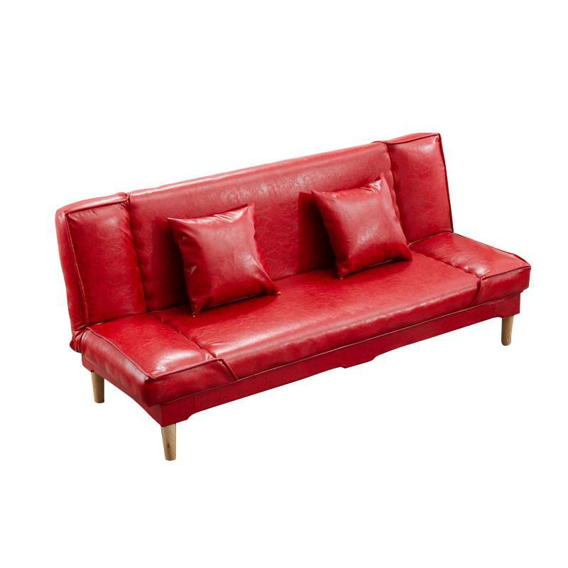 Modern Macaroon Wood 4  Legs Sofa Convertible Armless Sofe for Living Room