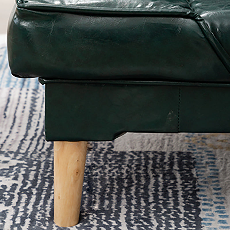 Modern Macaroon Wood 4  Legs Sofa Convertible Armless Sofe for Living Room