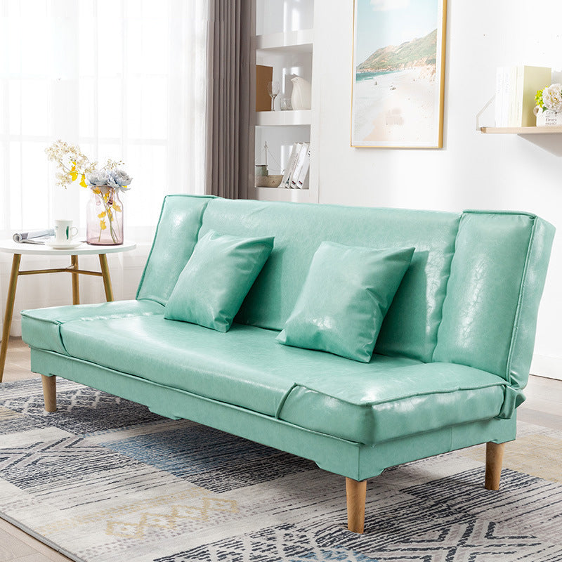 Modern Macaroon Wood 4  Legs Sofa Convertible Armless Sofe for Living Room