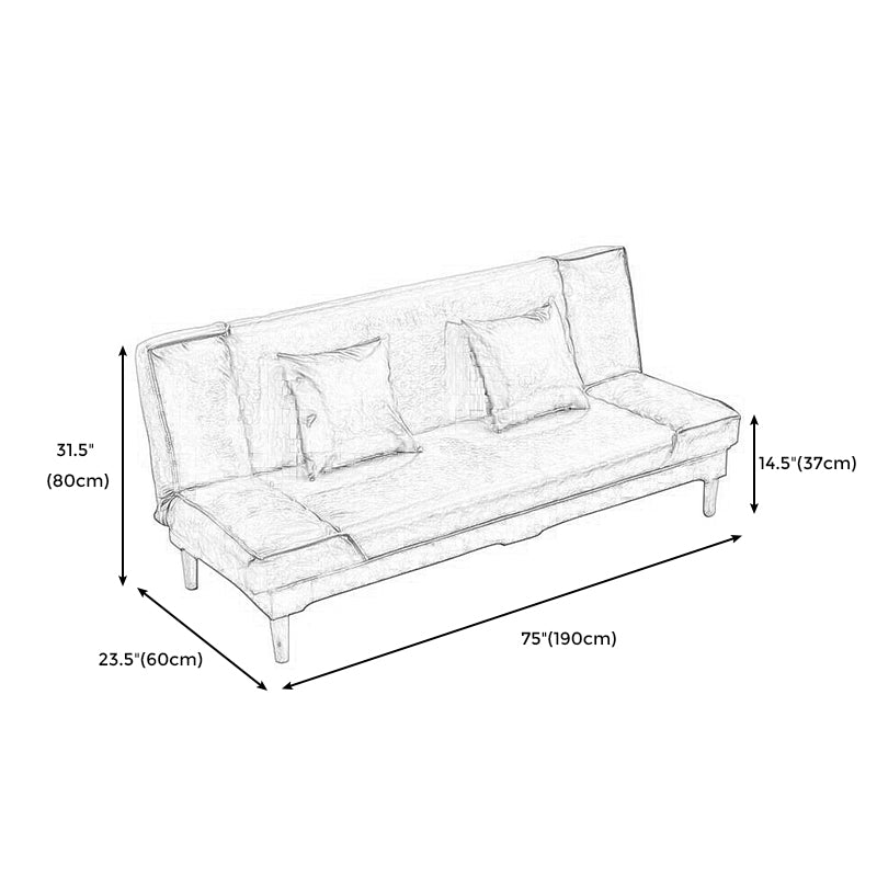 Modern Macaroon Wood 4  Legs Sofa Convertible Armless Sofe for Living Room
