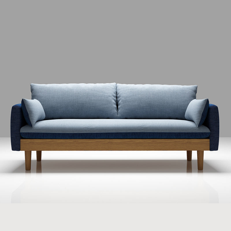 Stoff grau 3-Sitz-Quadratarmsofa Nordic mit 2 Kissen Liebeseat