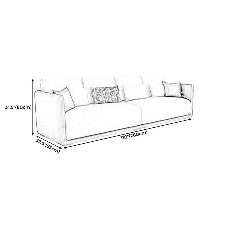 Modern Style Solid Wood Base Latex/sponge Cushion Rectangular Sofa
