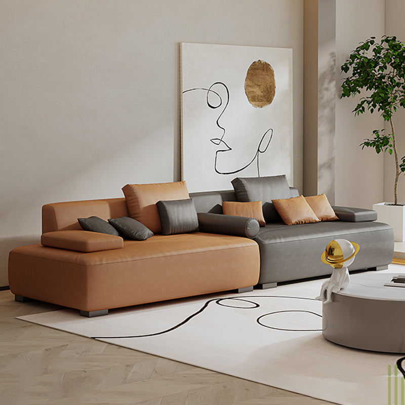 Übergangs modernes fleckbeständiges Sofa mit Störkissen 25,6 "H Square Arm Sofa