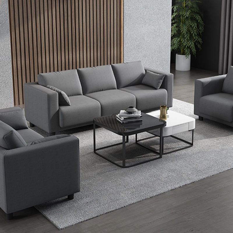 Linen Square Arm Modern Sofa with Slipcovered for Living Room and Apartment
