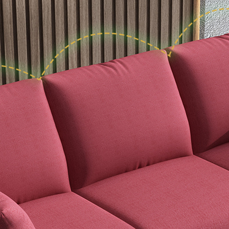 Linen Square Arm Modern Sofa with Slipcovered for Living Room and Apartment
