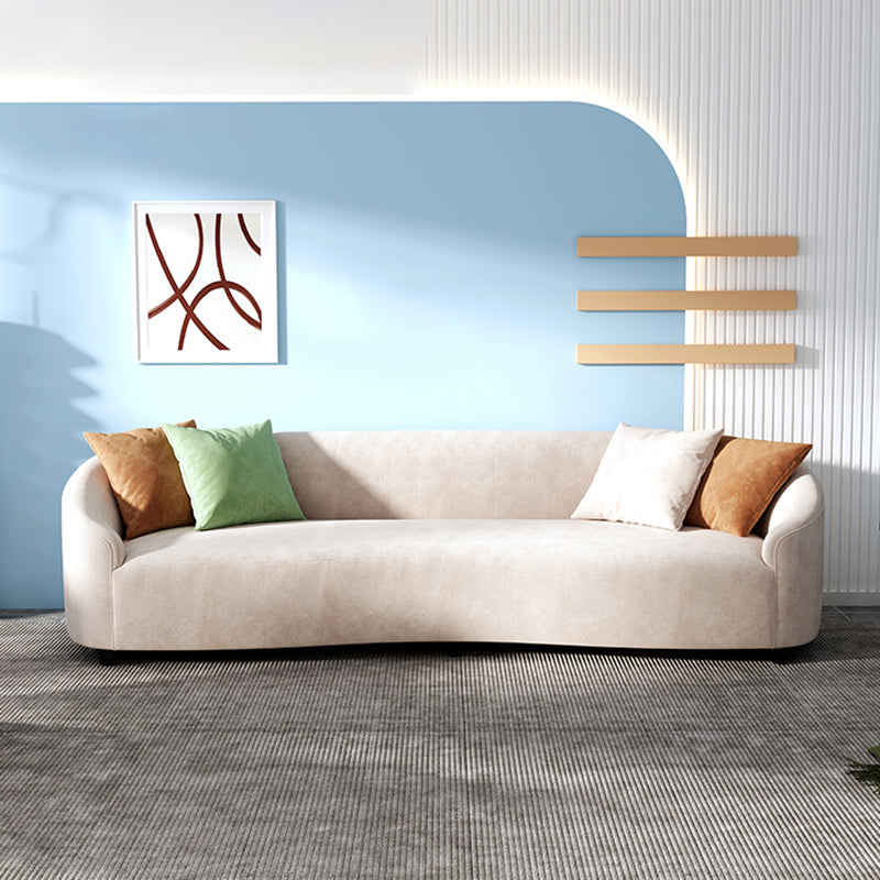Loveseat curvado de terciopelo moderno con espalda apretada para una sala de bonificación