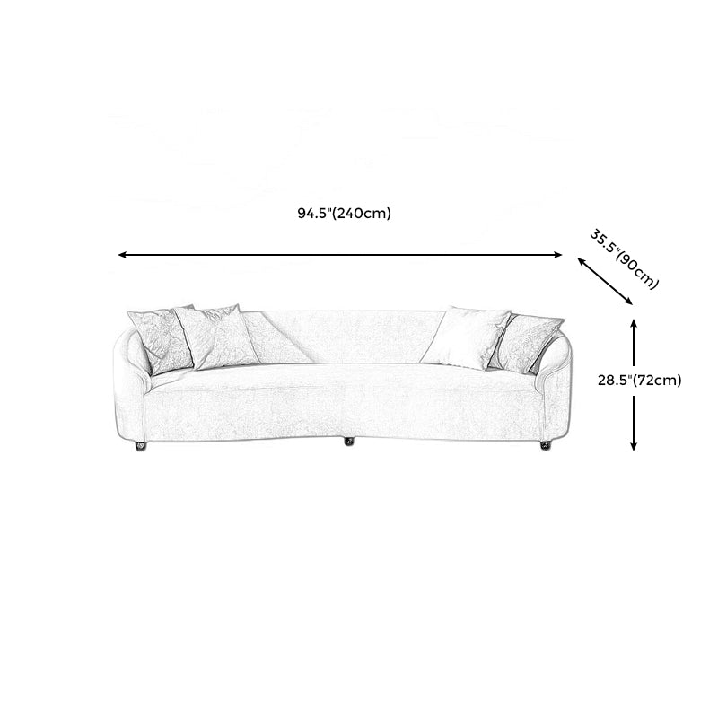 Loveseat curvado de terciopelo moderno con espalda apretada para una sala de bonificación