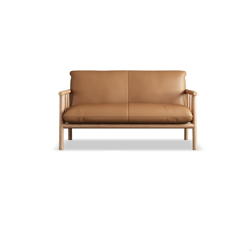 Faux Leather Modern Sofa Square Arm 29 "W  Tight Back Sofa for living room