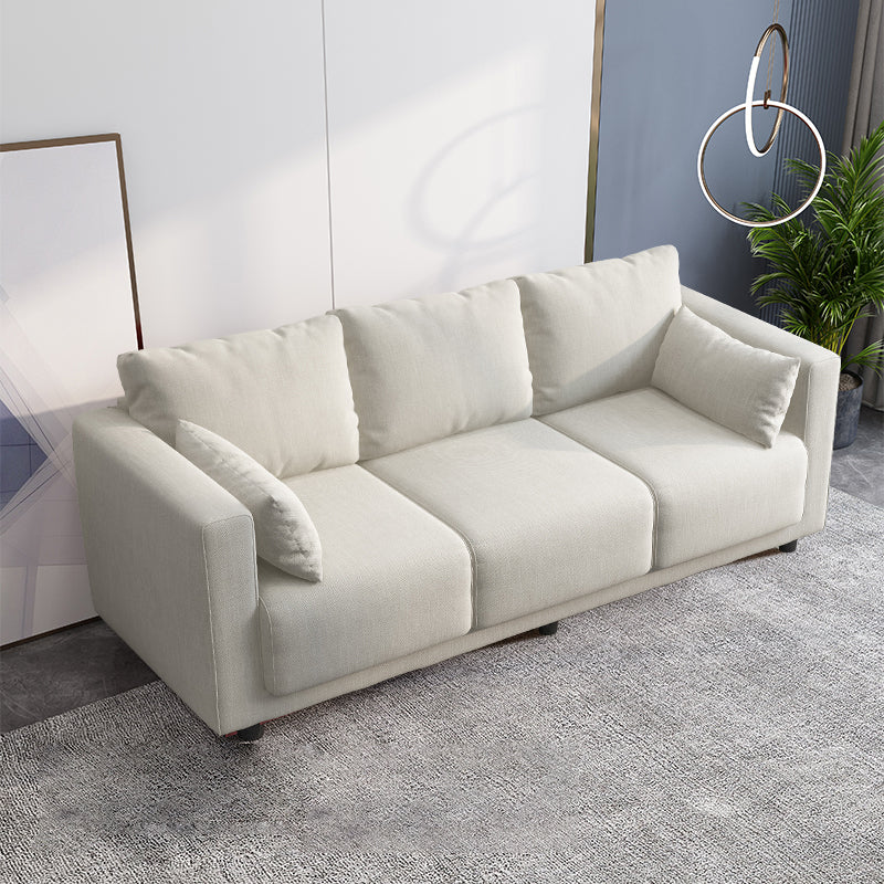 Loose Back Leinenquadratarmof Sofa mit rutschloser Wohnzimmer und Wohnung
