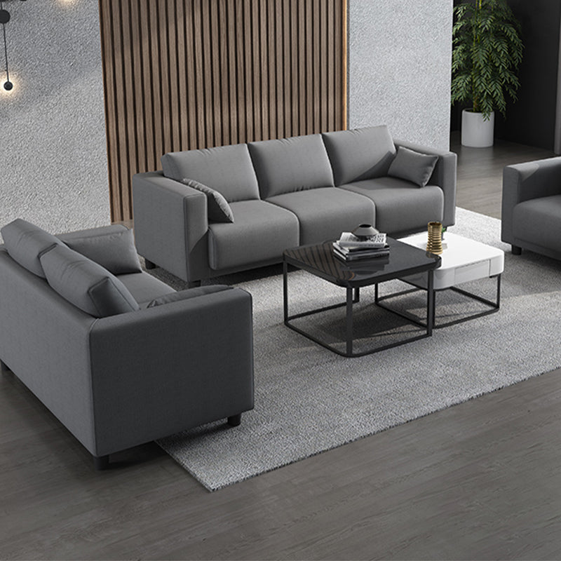 Loose Back Leinenquadratarmof Sofa mit rutschloser Wohnzimmer und Wohnung