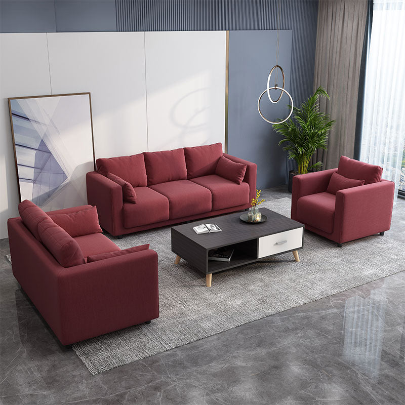 Loose Back Leinenquadratarmof Sofa mit rutschloser Wohnzimmer und Wohnung