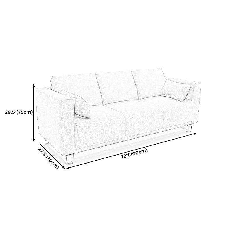 Loose Back Leinenquadratarmof Sofa mit rutschloser Wohnzimmer und Wohnung