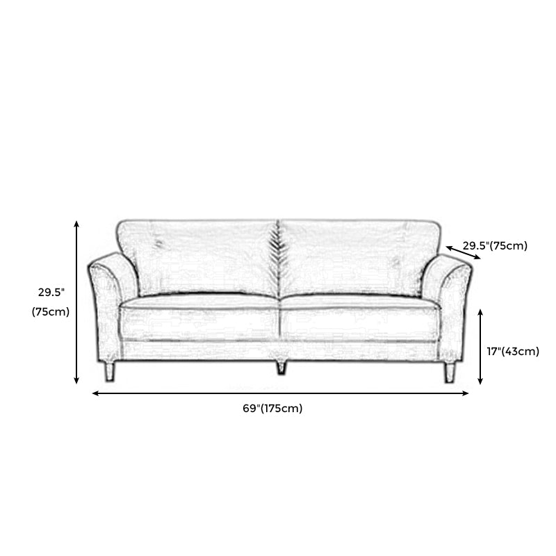 Modern Flared Arm Sofa Standard Wood Legs Sofa for Living Room