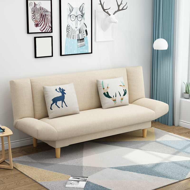 Tight Back Armless Settee Loveseat Convertible Fabric Settee