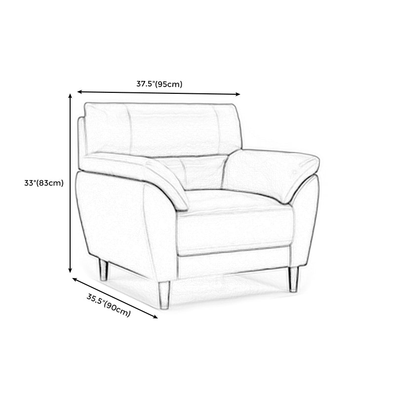 Brown Leather Flared Arm Setee Standard Loose Back Settee Furniture