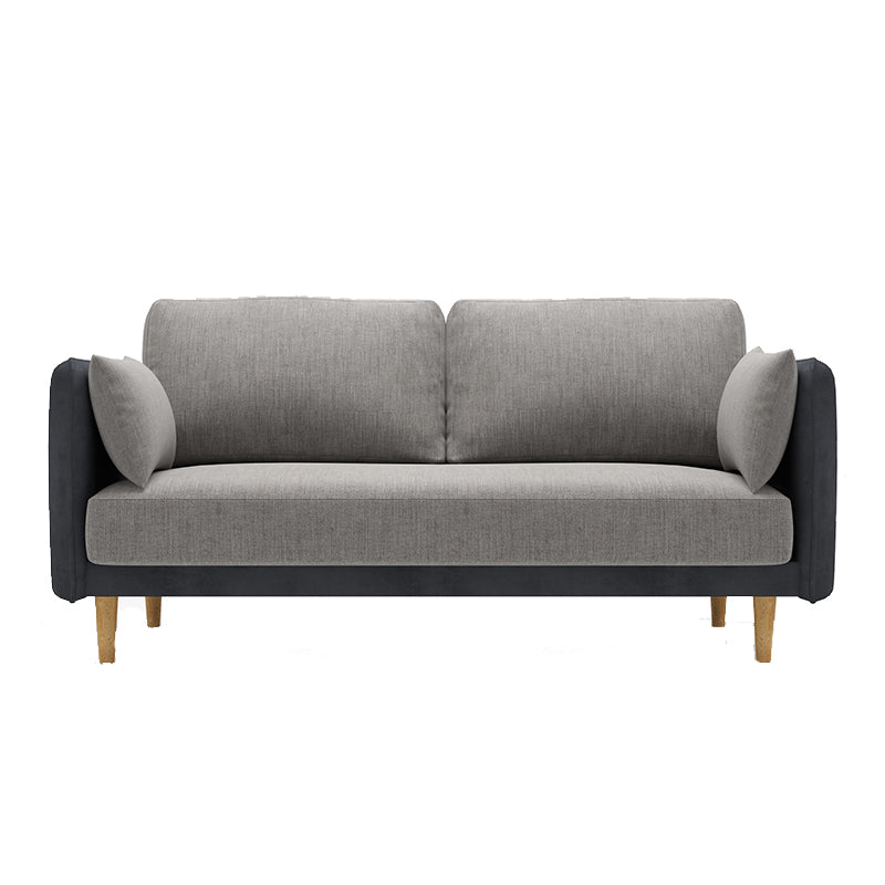 Square Arm Sofa 31.89" H Scandinavian Fabric Sofa with Pillows