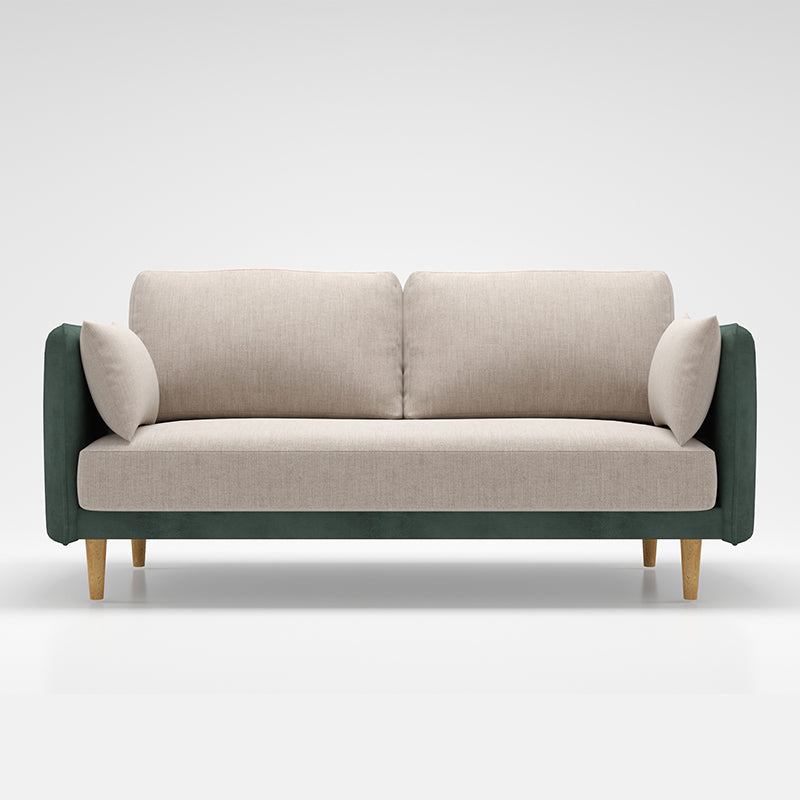 Square Arm Sofa 31.89" H Scandinavian Fabric Sofa with Pillows
