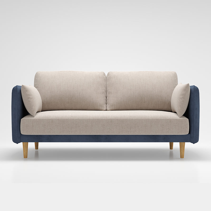 Square Arm Sofa 31.89" H Scandinavian Fabric Sofa with Pillows