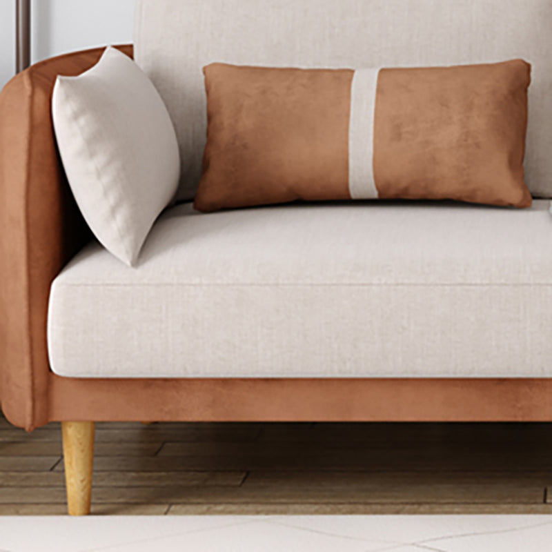 Square Arm Sofa 31.89" H Scandinavian Fabric Sofa with Pillows